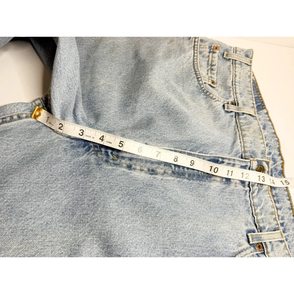 Vintage Levi's 505 Jeans W40 Hemmed Straight Leg Light Wash 90s‎ Classic Denim